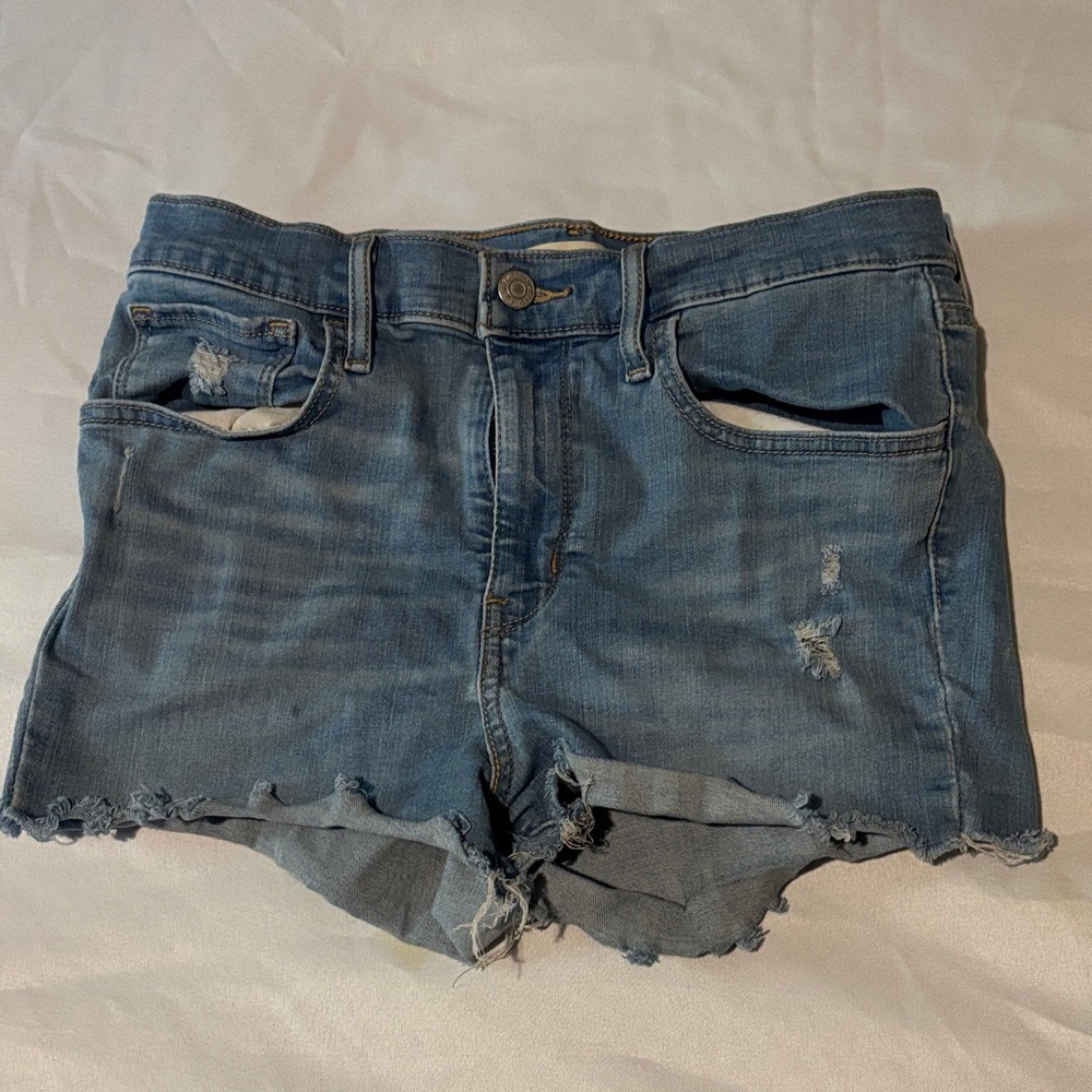 Levi's Blue Distressed Jean Shorts